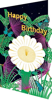Night Flower Birthday Lasercut Card