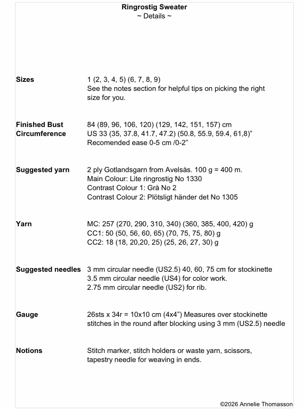 Yarn package Ringrostig Sweater - 2