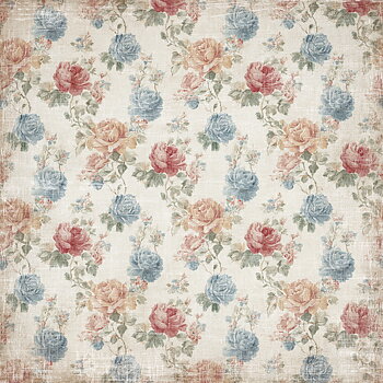 Papper Scrapbooking  Reprint -Quiet Moments Soft Floral-  12x12 (30,5 x 30,5 cm)