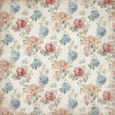 Papper Scrapbooking  Reprint -Quiet Moments Soft Floral-  12x12 (30,5 x 30,5 cm)