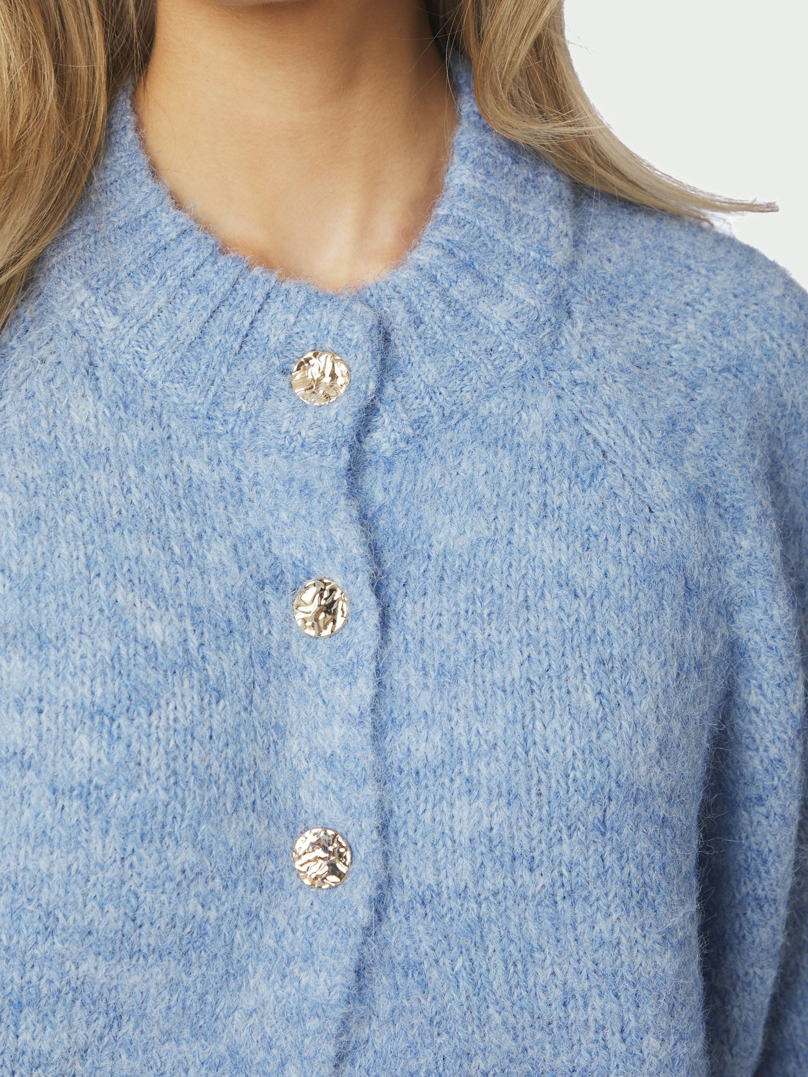Neo Noir Benuta Fluffy Knit Cardigan Blue - 6