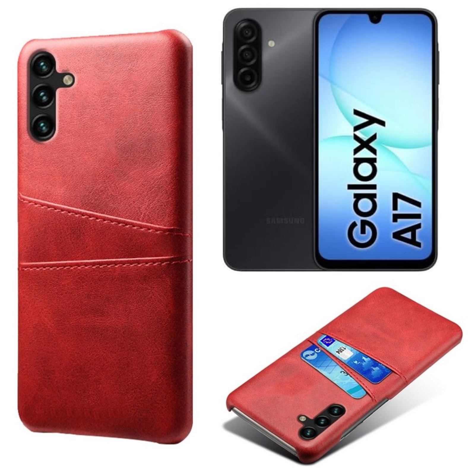 1SWEDEN skal korthållare för Samsung Galaxy A17 mobilskal röd - 6