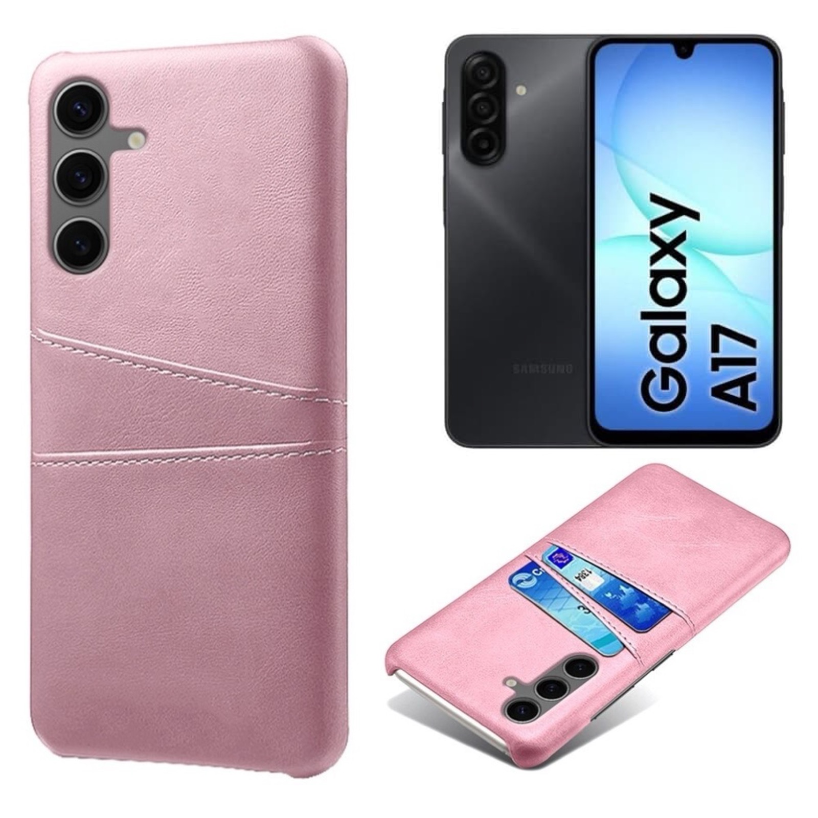 1SWEDEN skal korthållare för Samsung Galaxy A17 mobilskal rosa - 6