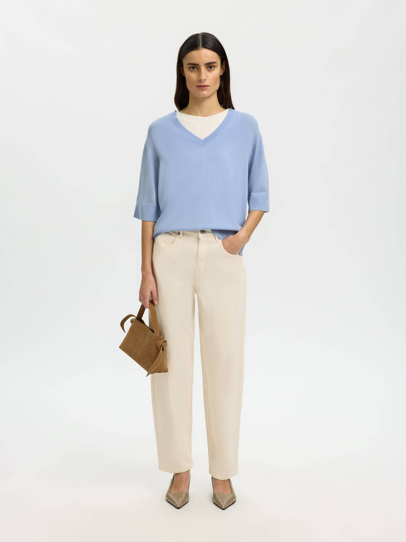 Selected Femme Thea Merino V-neck Knit - 3