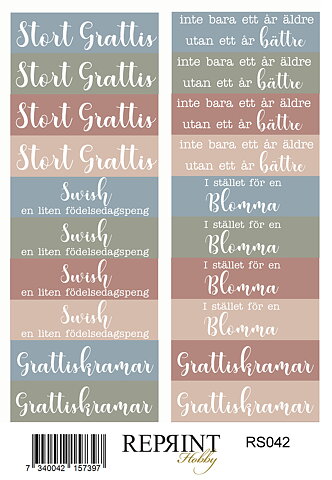 Stickers Reprint - Quiet Moments svensk text   -  11x16 cm