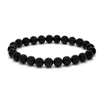 Armband för breda handled med svart turmalin