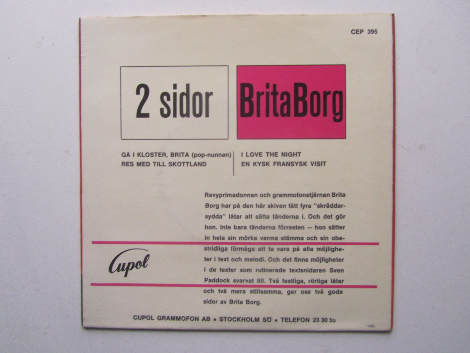 Borg , Brita EP Gå i kloster, Brita mm - 2