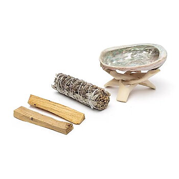 Smudge set vit salvia, lavendel & Palo Santo