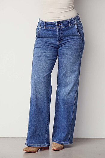 Isay - Como New Wide Jeans Mid Denim Wash