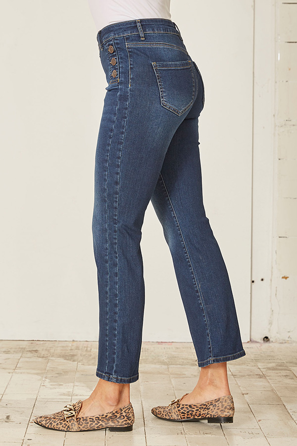 Isay - Como Button Jeans Dark Denim - 3