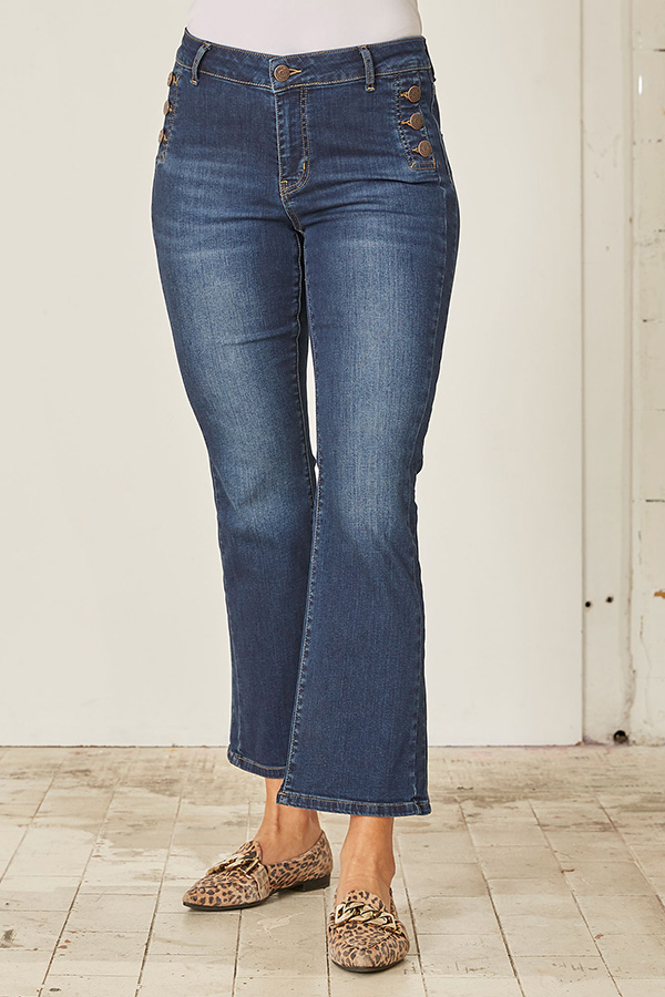 Isay - Como Button Jeans Dark Denim