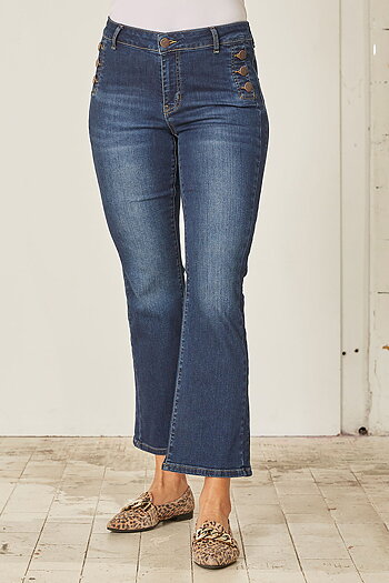 Isay - Como Button Jeans Dark Denim
