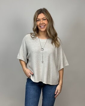 Ponchotröja beige