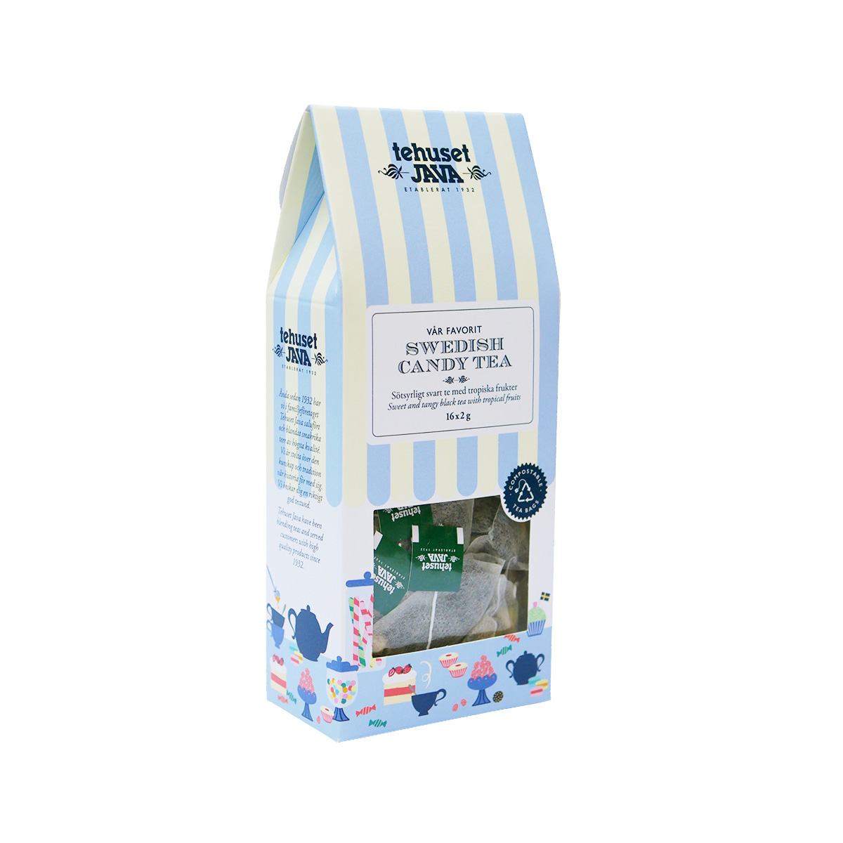 Swedish Candy Tea 16 Pack Tepåsar - Svart te