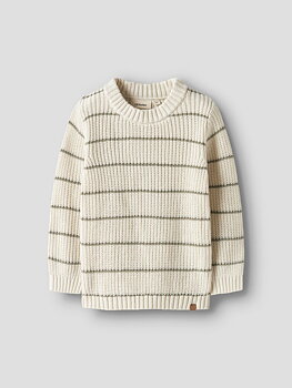NMMEMLEN LS KNIT STRIPES LIL coconut milk