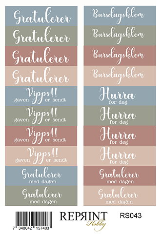 Stickers Reprint - Quiet Moments Norsk Text  -  11x16 cm