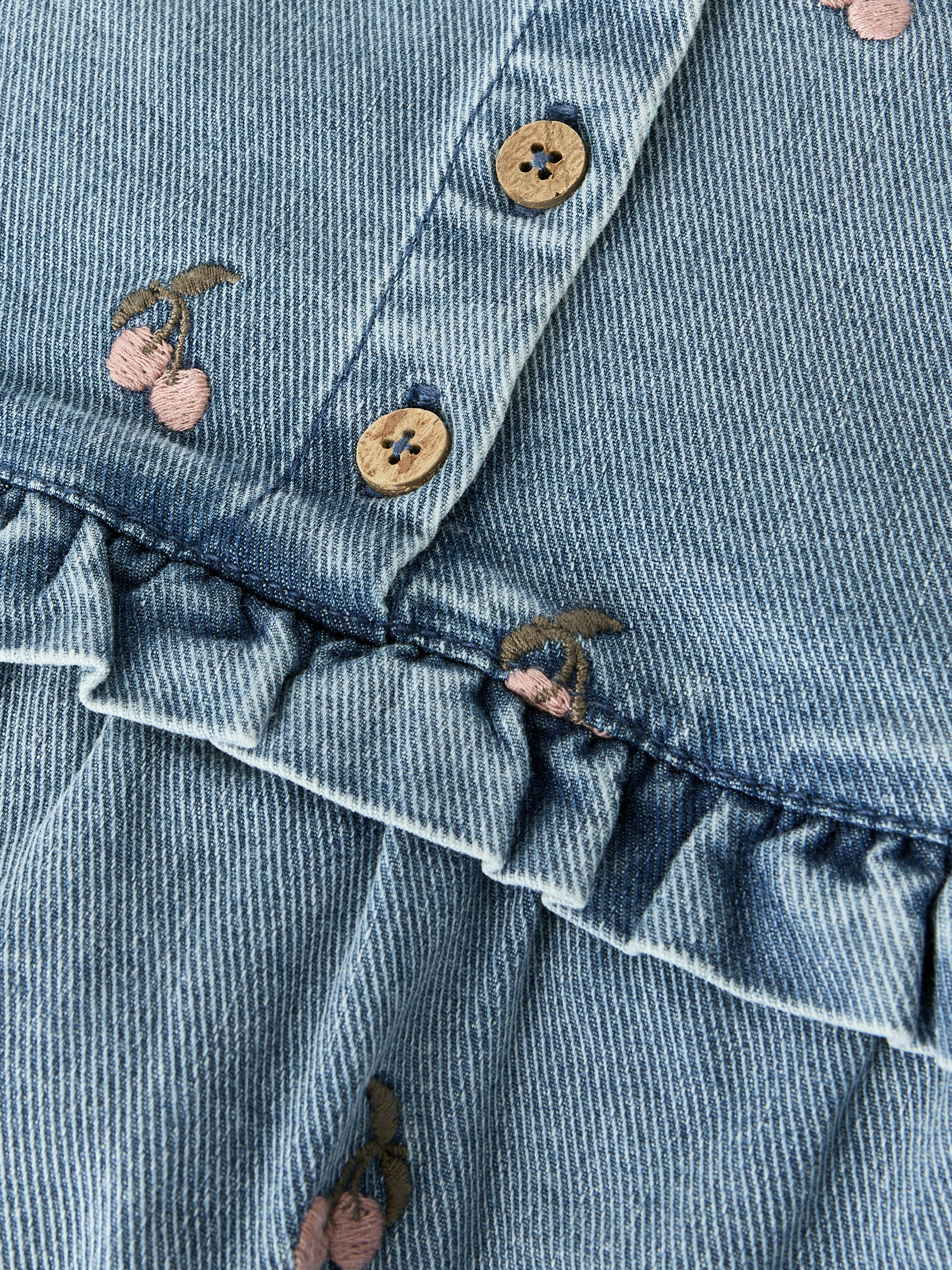 NBFDEVA DNM EMB SPENCER 2024-ES LIL Medium Blue Denim Cherry - 3
