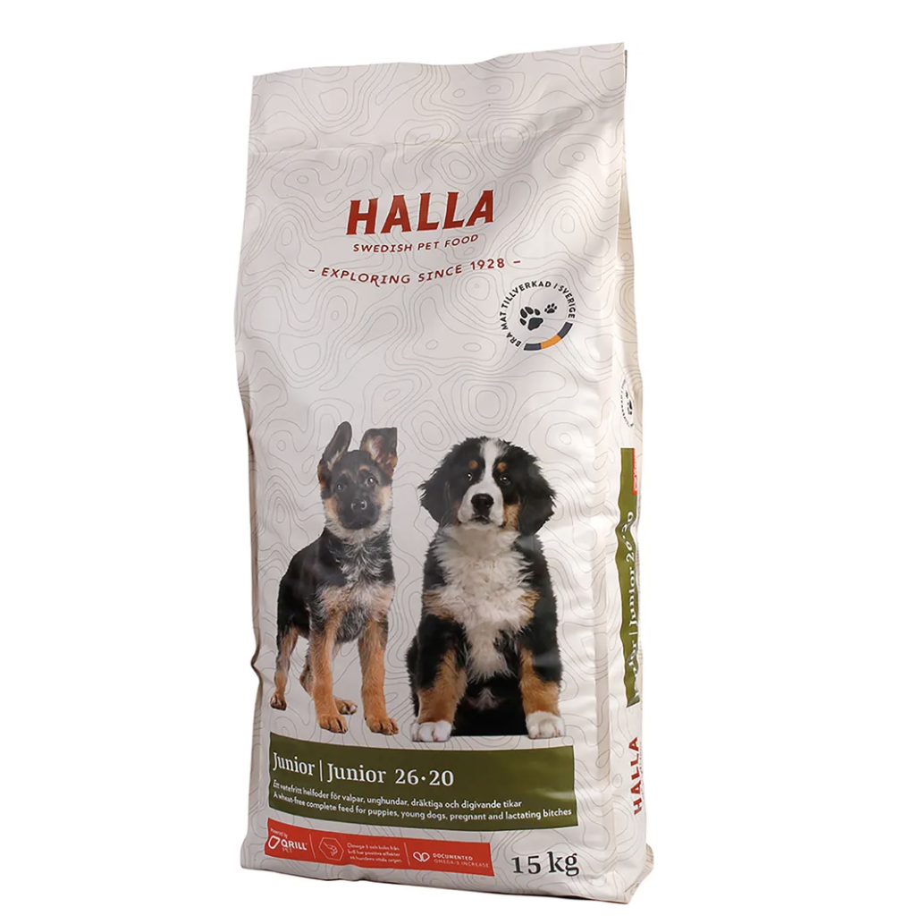 HALLA Hundfoder Halla Junior 26-20 15kg