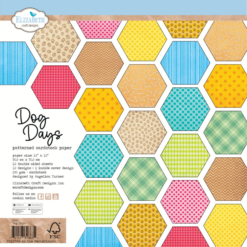Elizabeth  -  Printed Cardstock -12x12 - Dog Days
