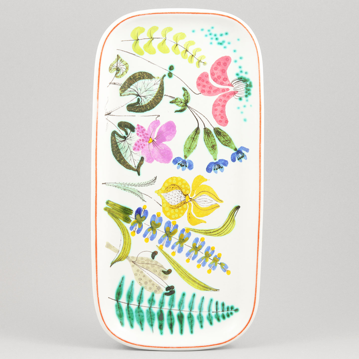 スティグ・リンドベリ ファイアンス製 花の皿 24cm 1950年代 #24