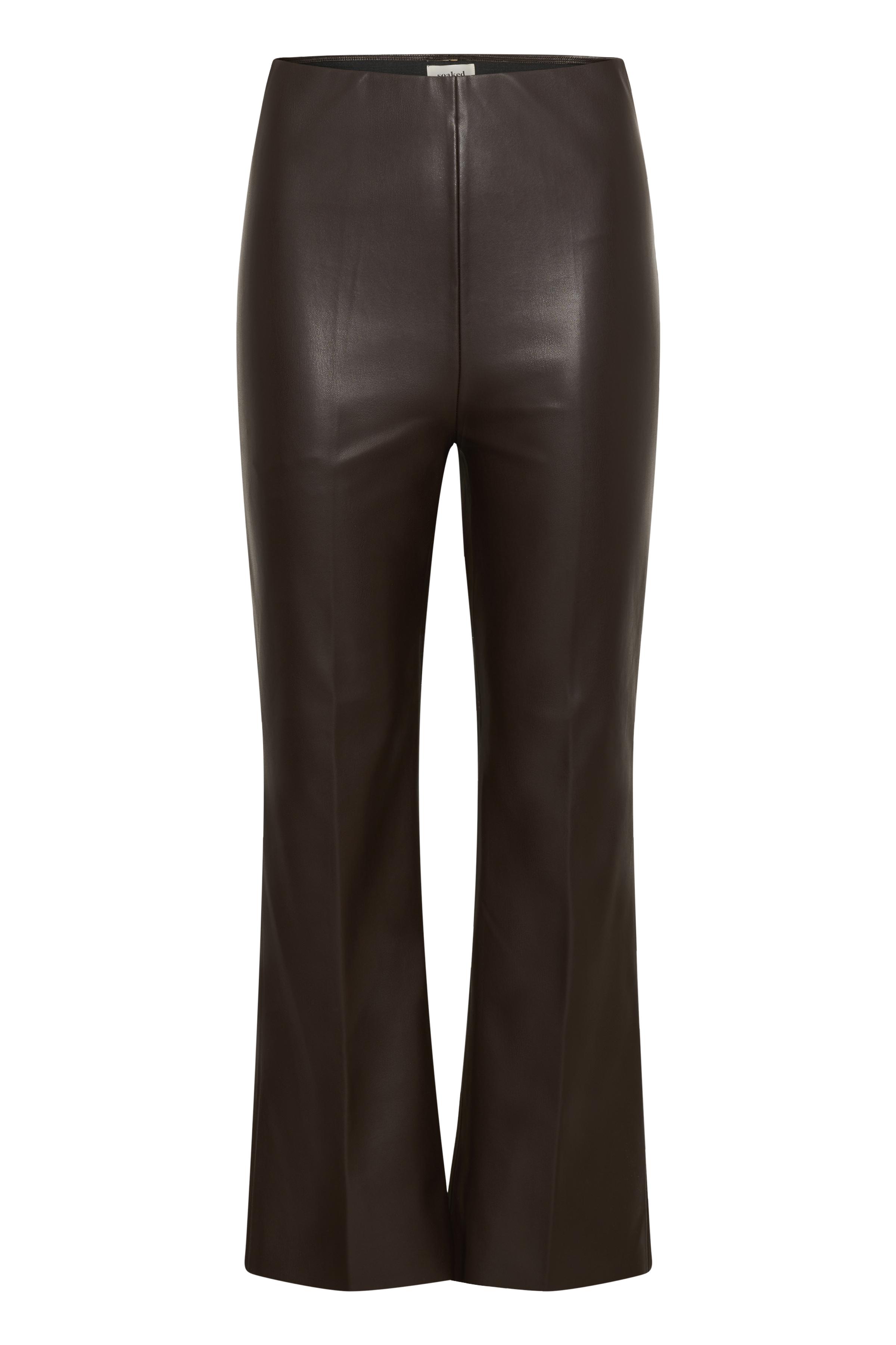 SLKaylee PU Kickflare Pants Chocolate Torte