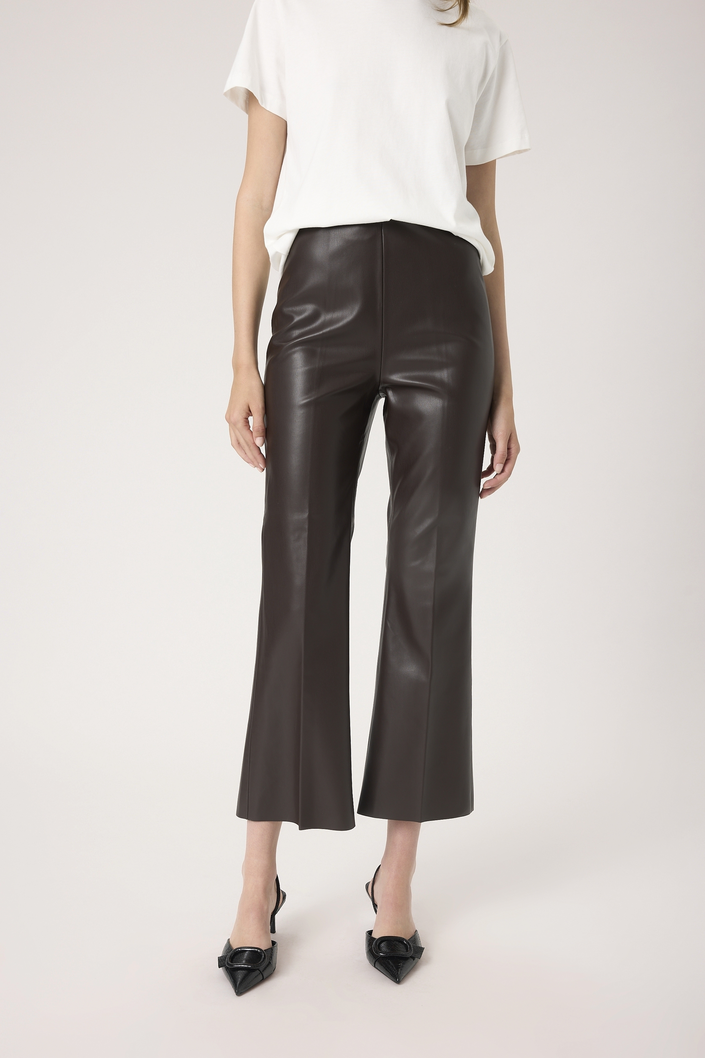 SLKaylee PU Kickflare Pants Chocolate Torte - 6