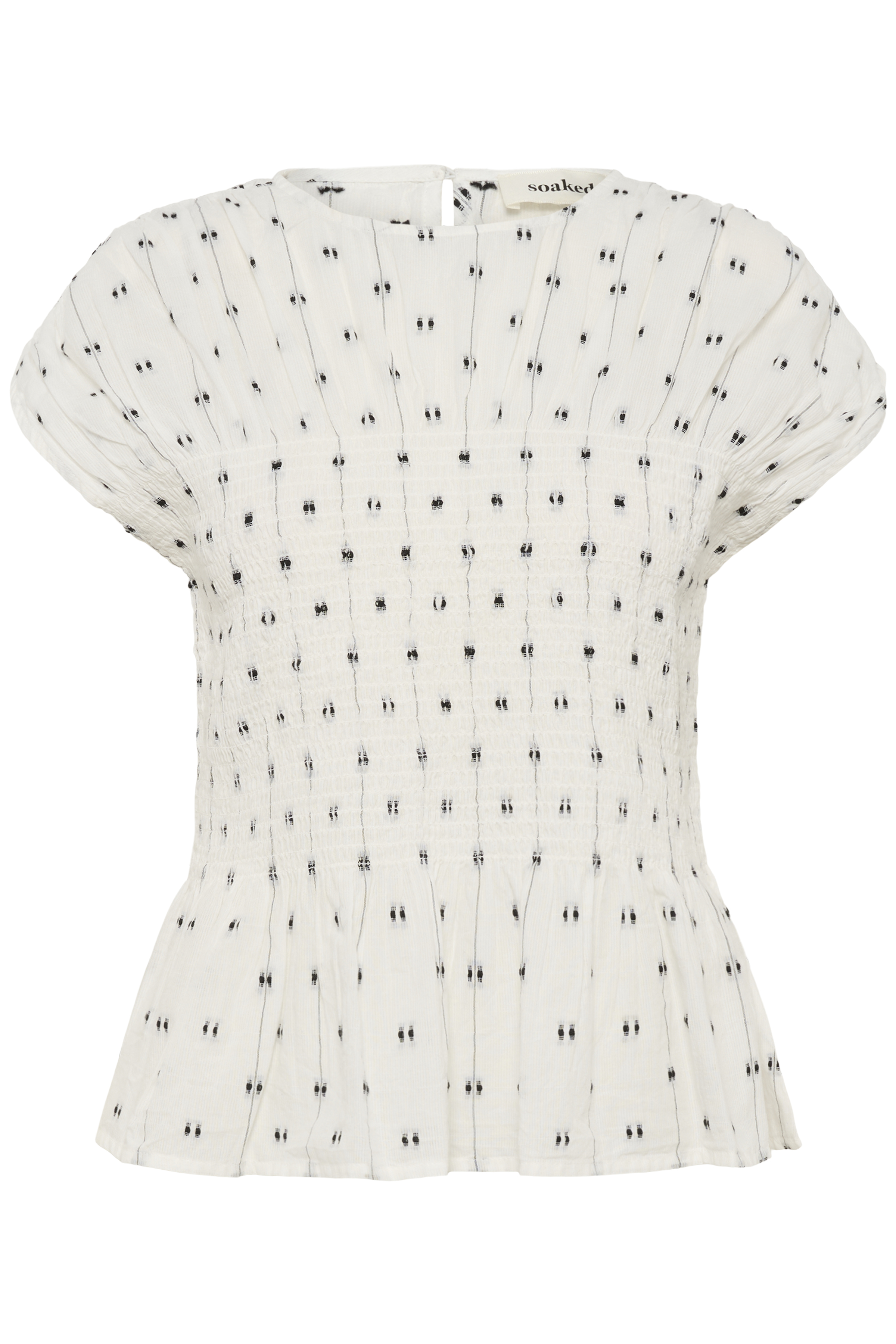 SLAmelie Blouse White W. Black Dobby