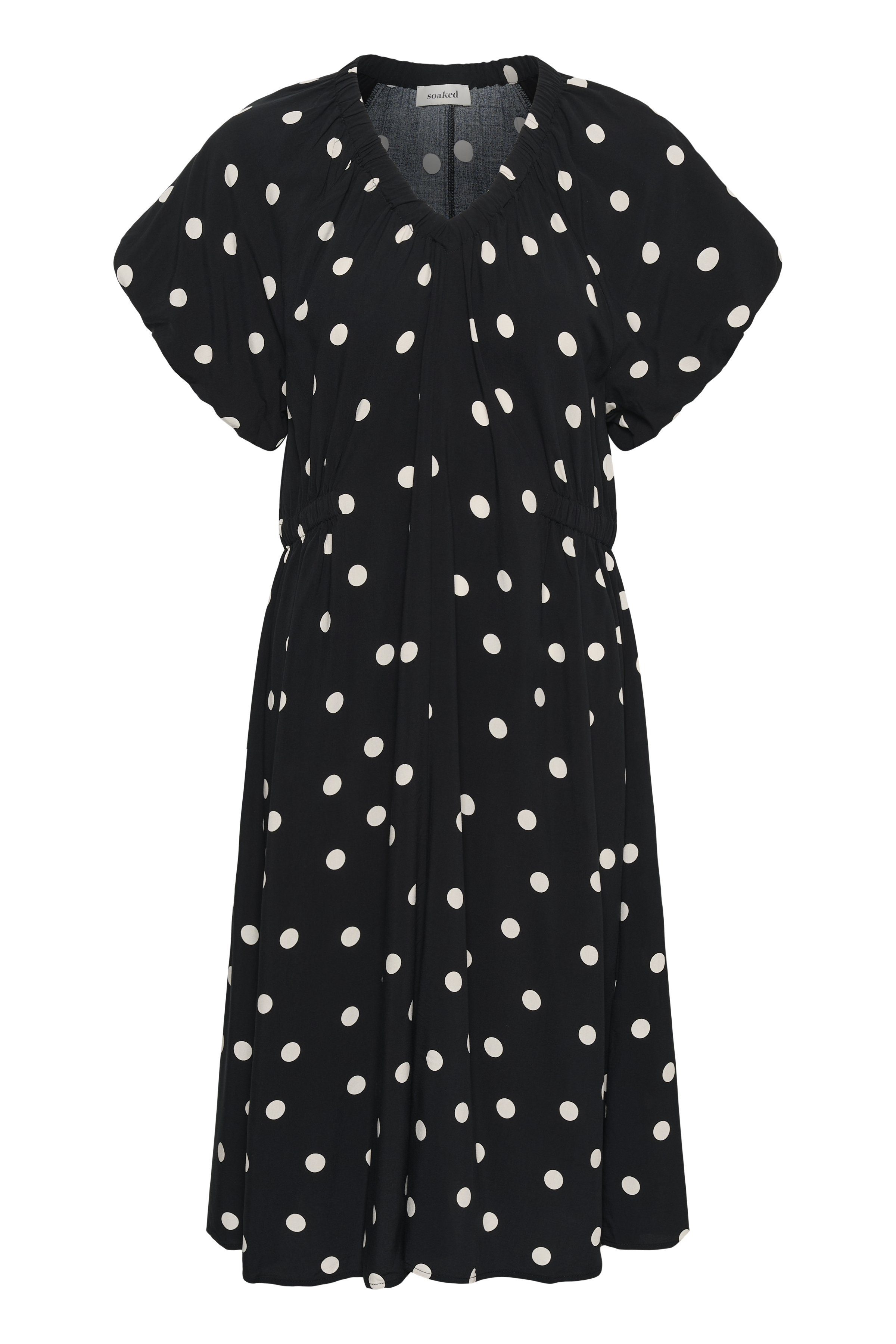 SLArjana Balloon Dress Black with Oatmeal Dot