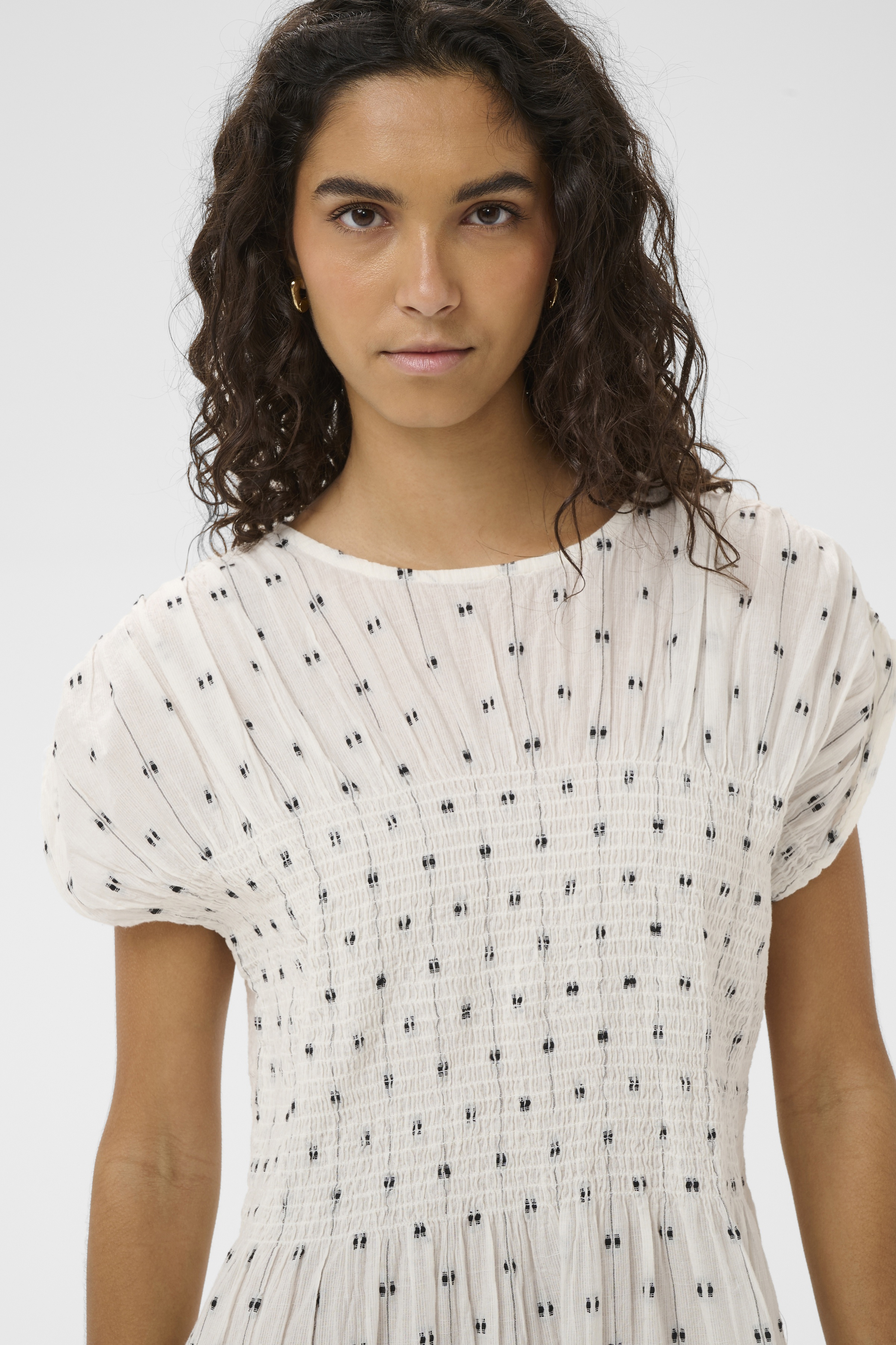 SLAmelie Dress White W. Black Dobby - 3