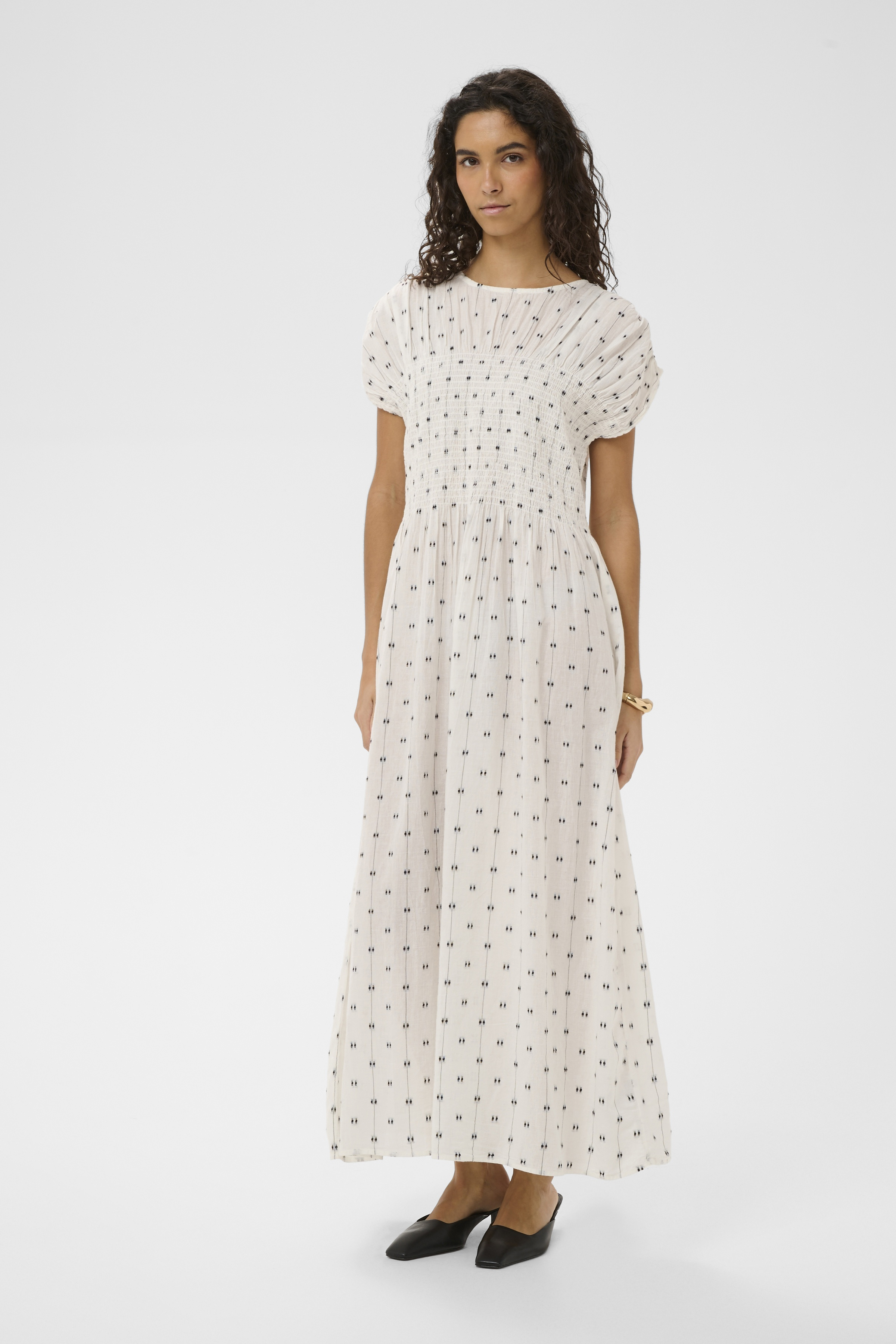 SLAmelie Dress White W. Black Dobby - 4