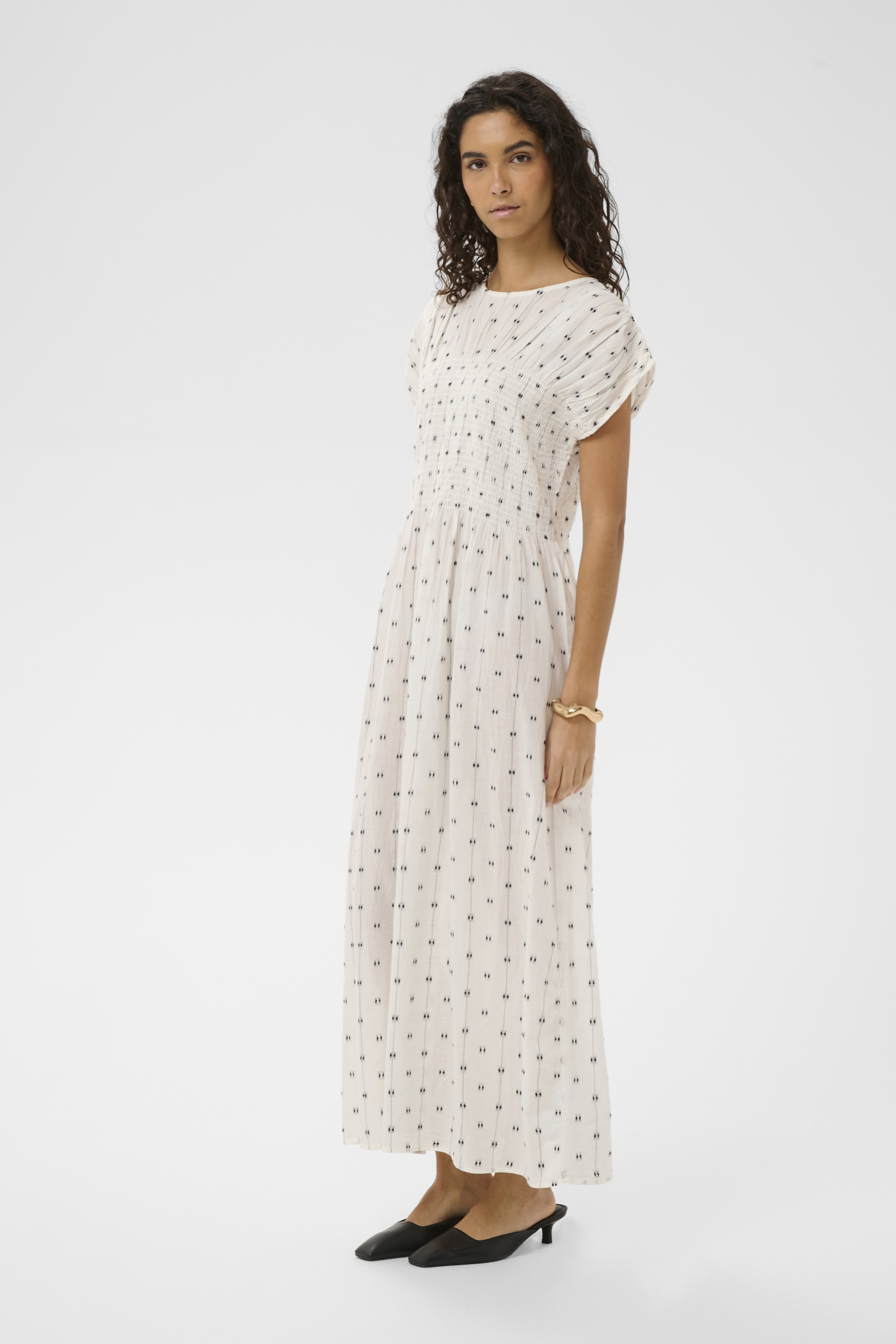 SLAmelie Dress White W. Black Dobby - 5