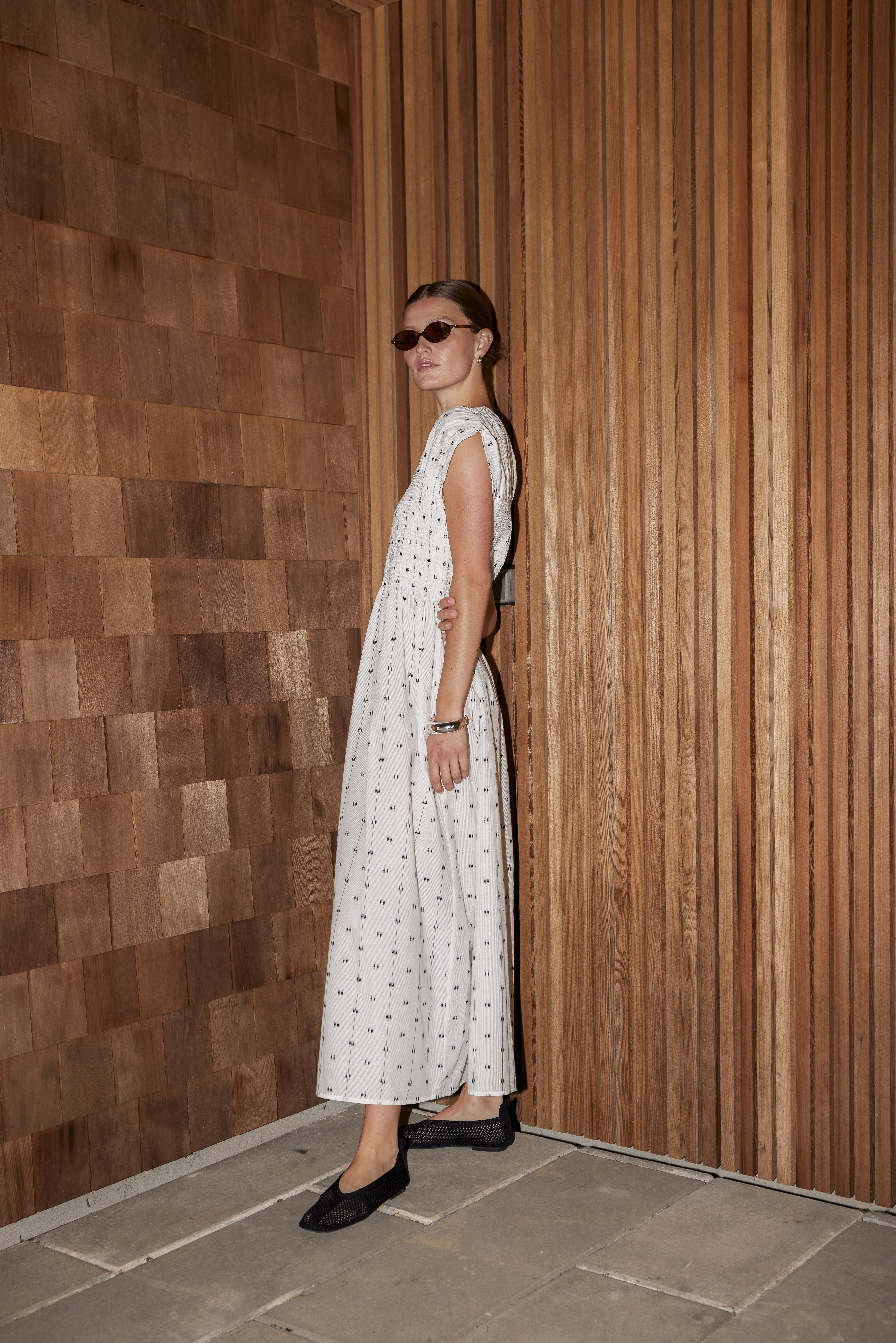 SLAmelie Dress White W. Black Dobby - 8