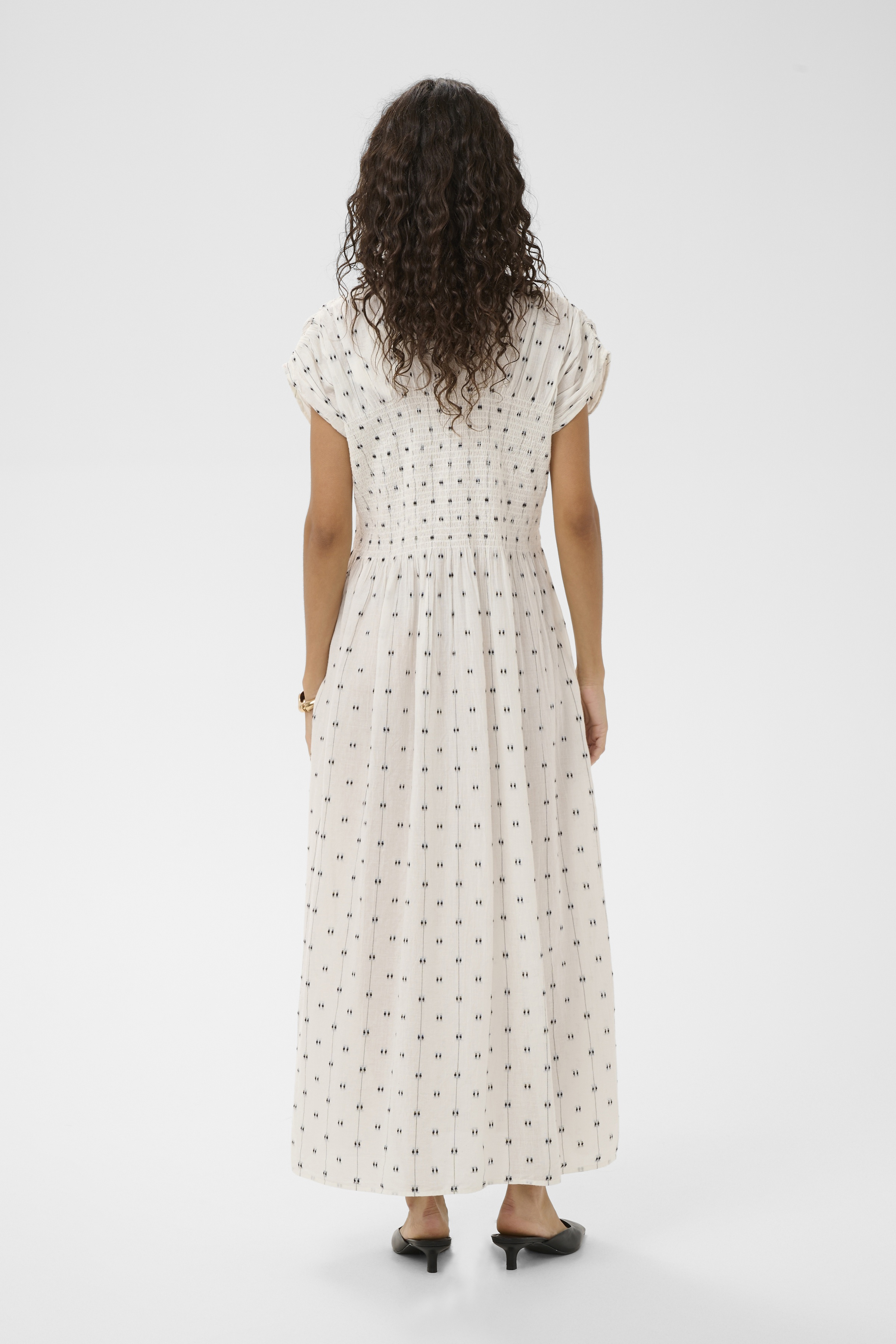 SLAmelie Dress White W. Black Dobby - 6