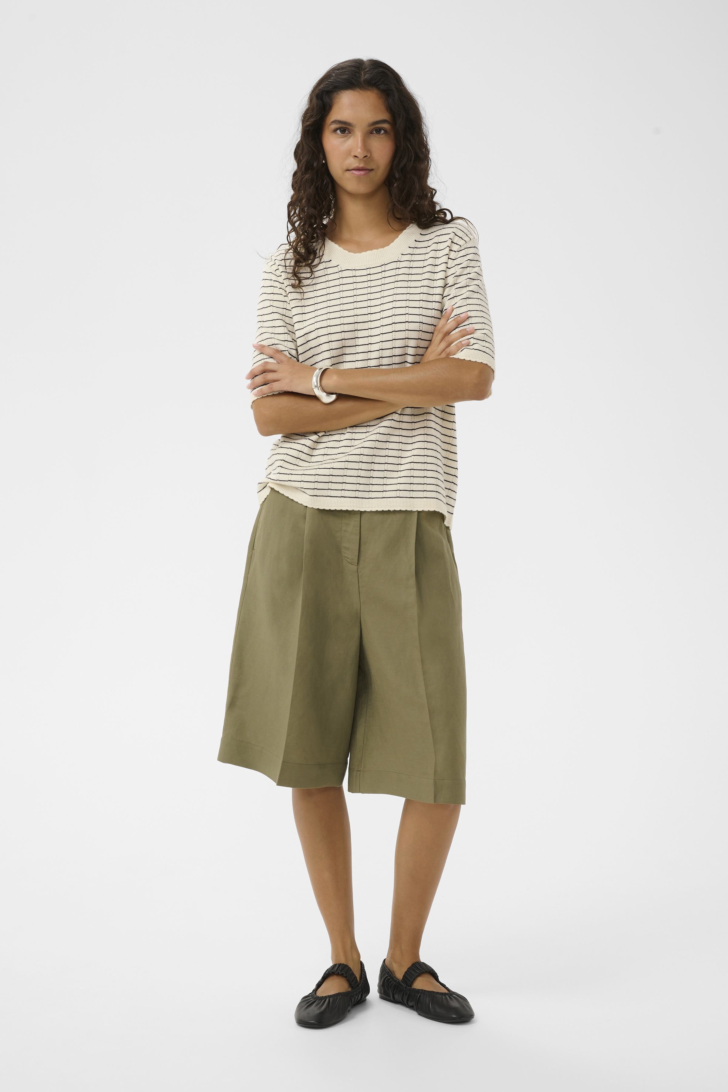 SLSpina Pullover SS Turtledove w Black stripe - 4