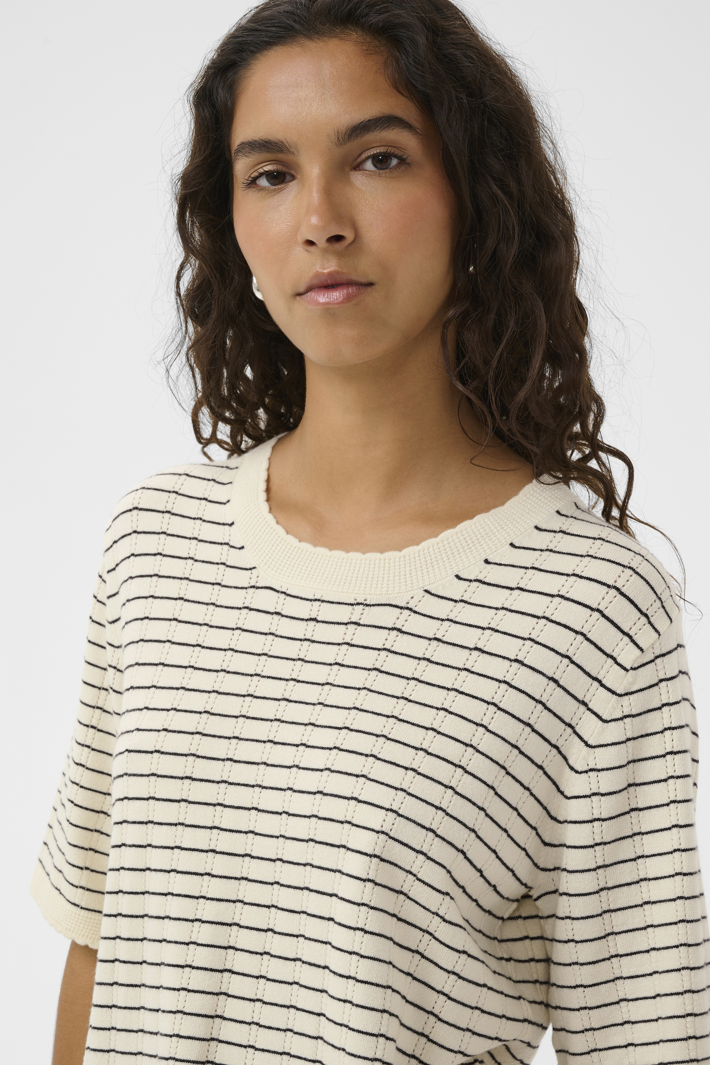 SLSpina Pullover SS Turtledove w Black stripe - 3