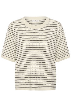SLSpina Pullover SS Turtledove w Black stripe