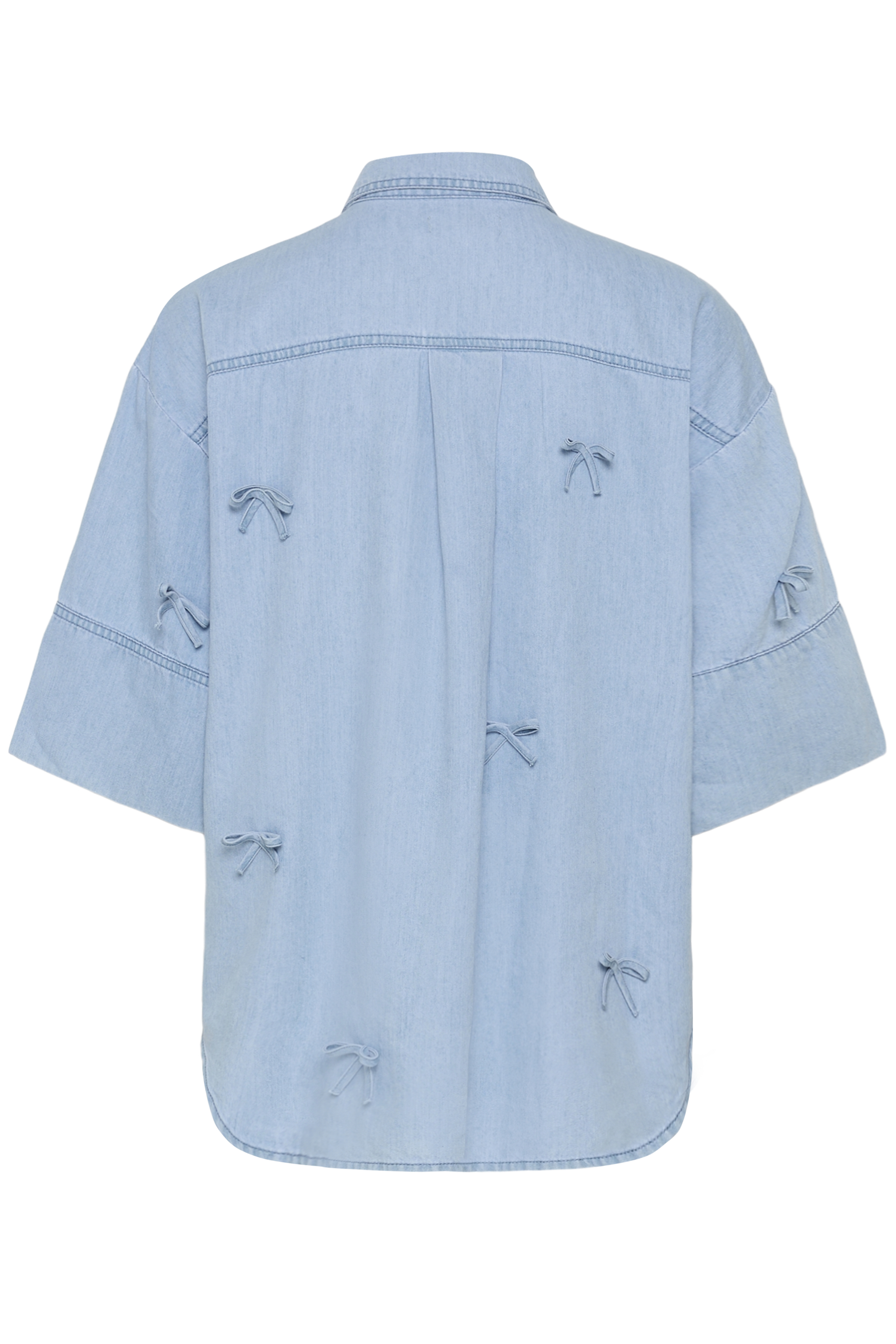 SLAdelita Aria Bow Shirt SS Light Blue Denim - 2