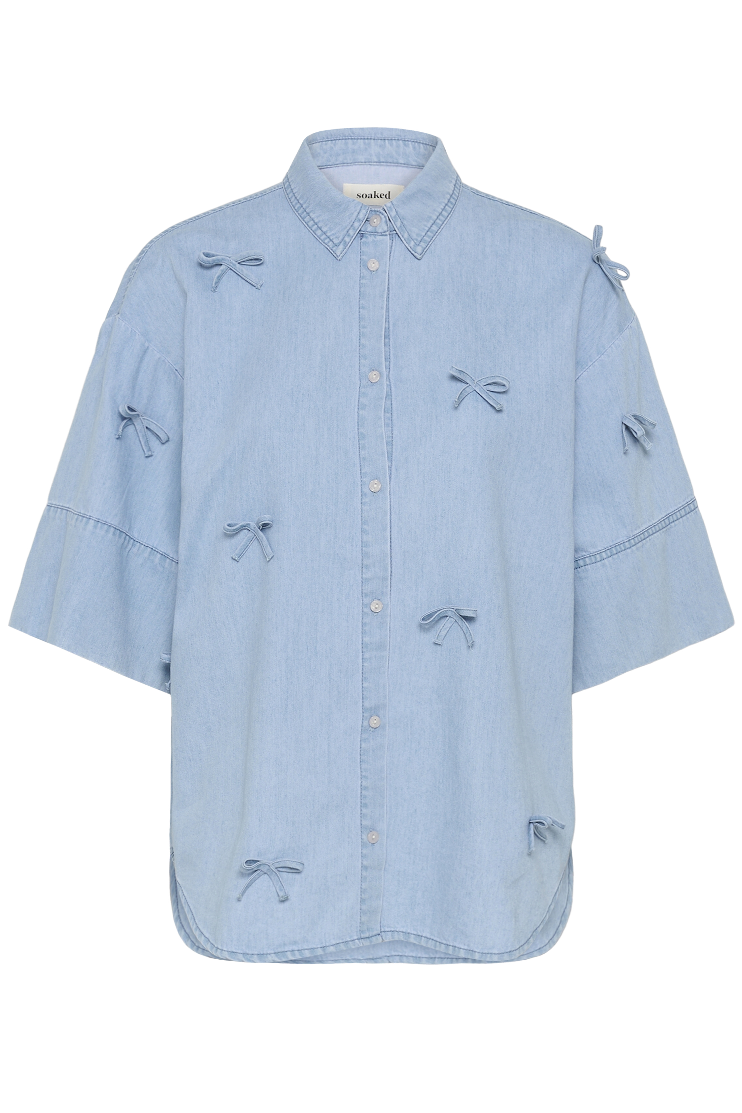 SLAdelita Aria Bow Shirt SS Light Blue Denim