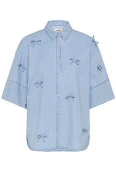 SLAdelita Aria Bow Shirt SS Light Blue Denim