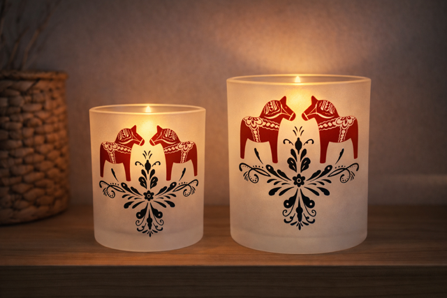 Frosted glass lantern - 2 different designs - 6