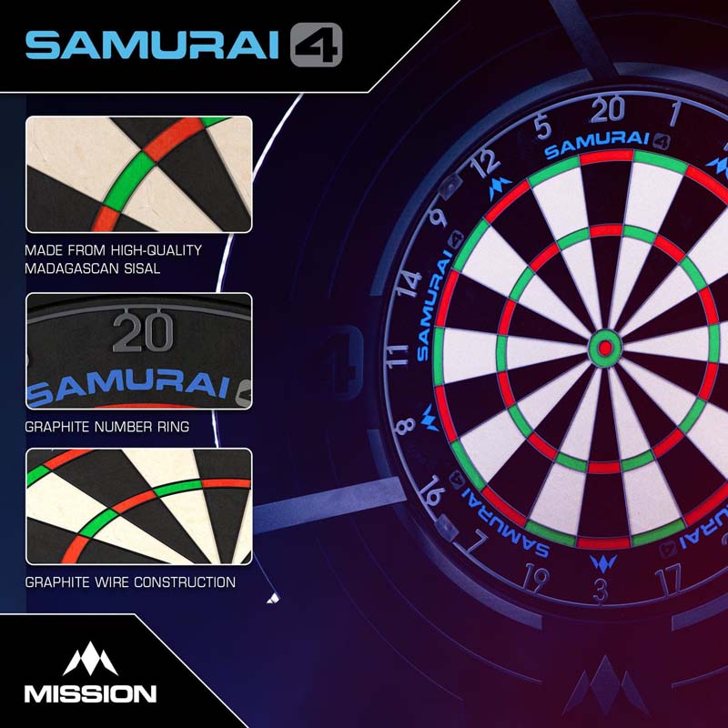Mission Darttavla Samurai 4 Graphite Grey Spider - 9