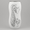 Stig Lindberg (Grazia 1951) White Vase with Woman and Rooster Motif 27 cm (2)