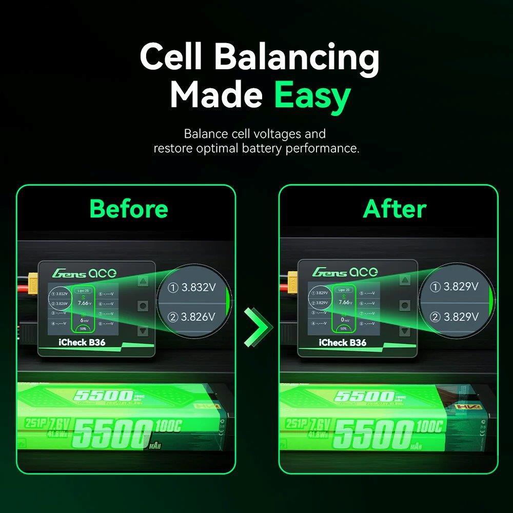 Gens ace iCheck B36 | Smart RC Battery Checker - 5