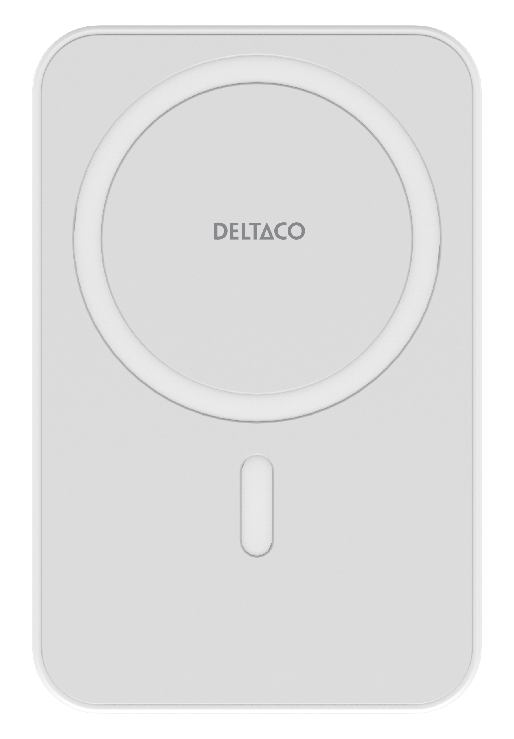 Deltaco Powerbank 5000 mAh, trådlös laddning, PD 20 W, magnet, vit - 2