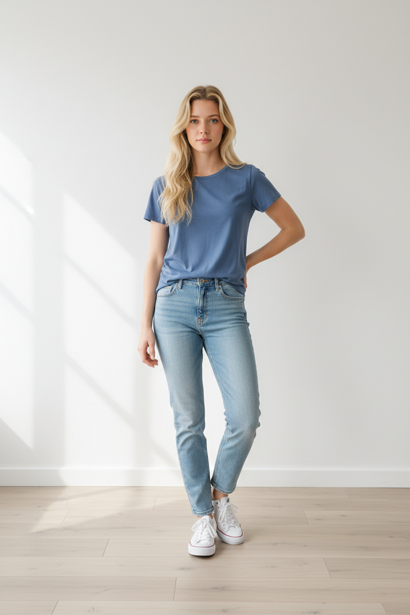 MMArden Organic O-SS Tee - Crown Blue - Mos Mosh