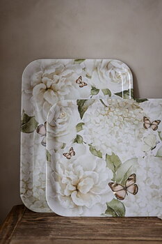 Majas tarjotin Melamiini Valkoinen Hortensia &amp; perhoset