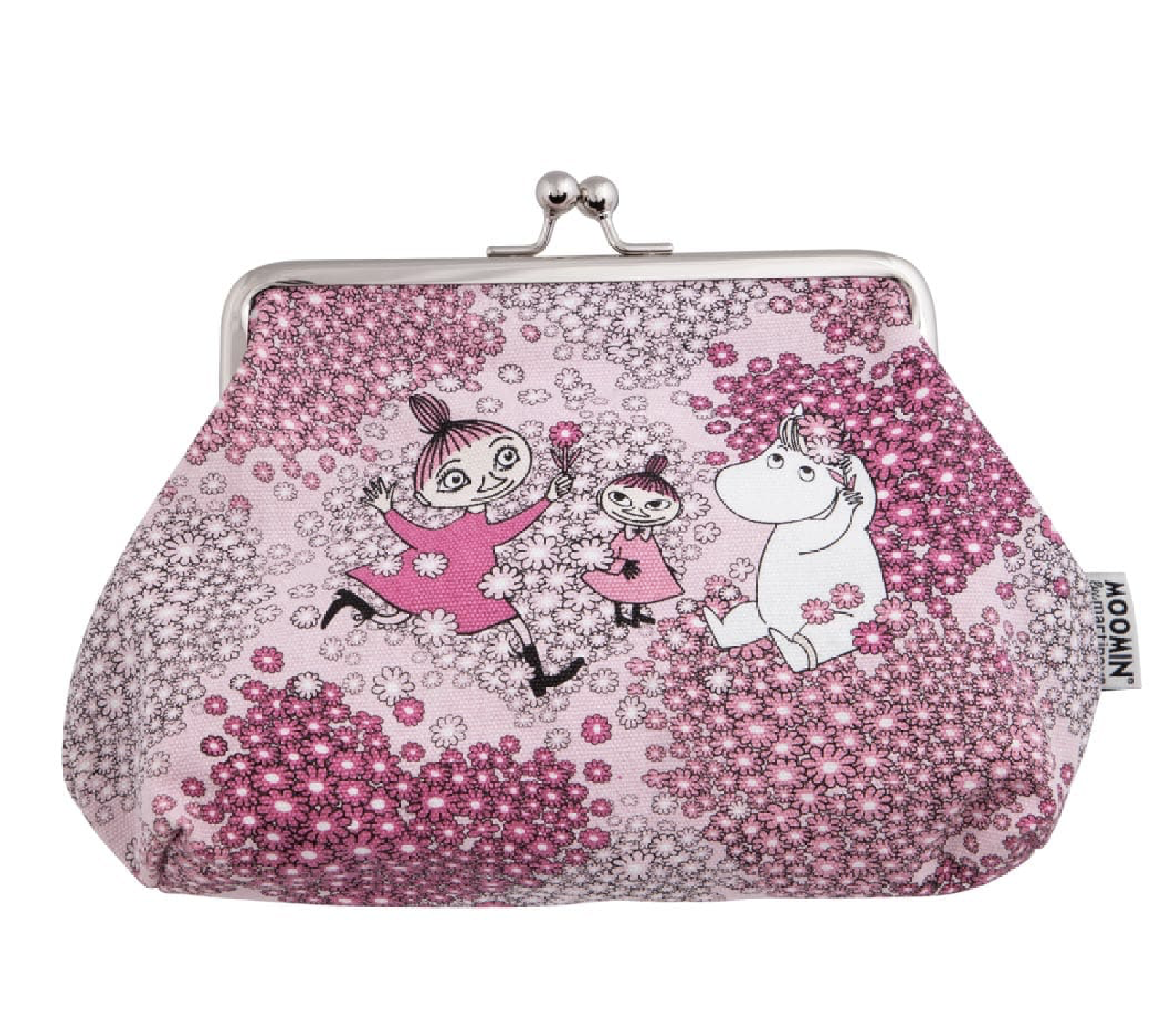 Moomin cloth bag with snap 20 x 15 cm - Friends Pink - 2