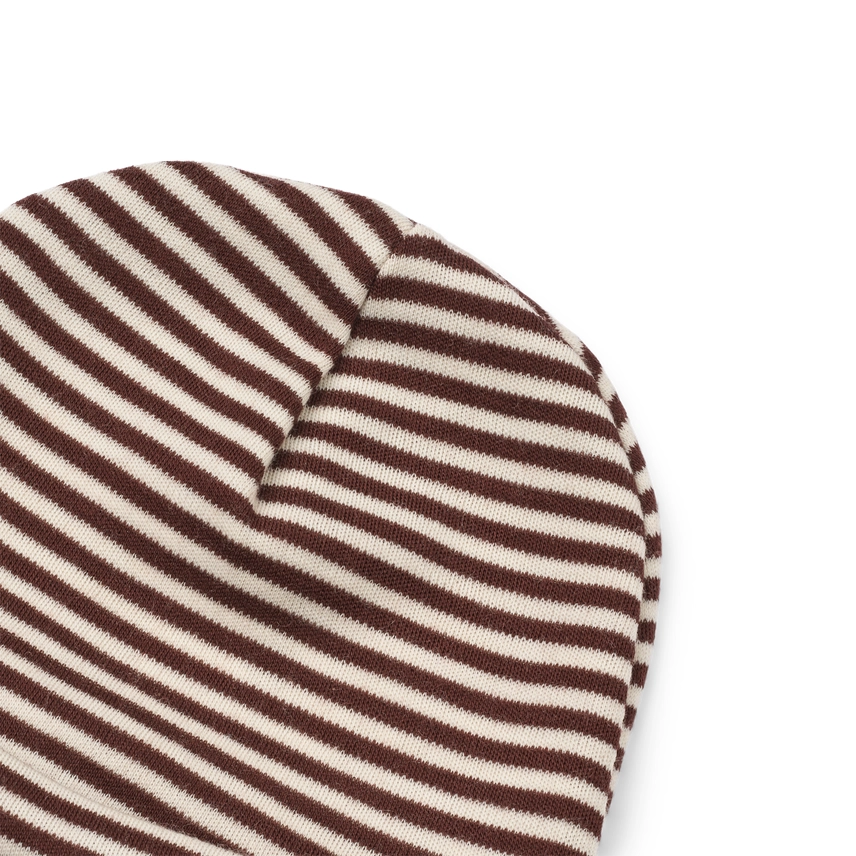Ullmössa / Beanie i merinoull – kaffe / natur från Little Savage  - 3