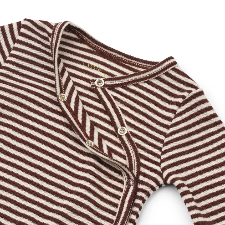 Omlott body i merinoull – kaffe / natur från Little Savage  - 3