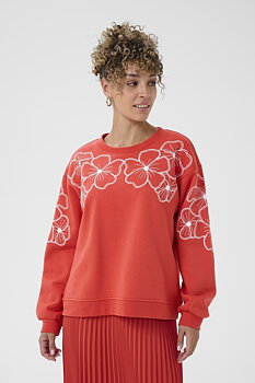Cream Daria Sweatshirt Paprika